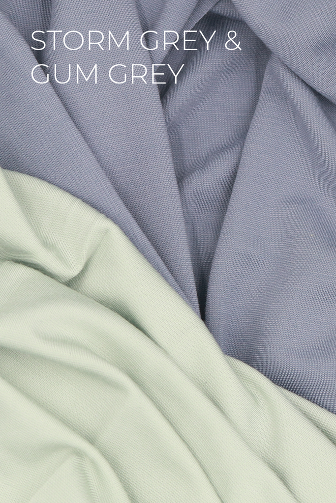 Blue Mountains Made To Order Clothing Dana Skirt Colour Pocket Grey and Light Green by Honey & Rose