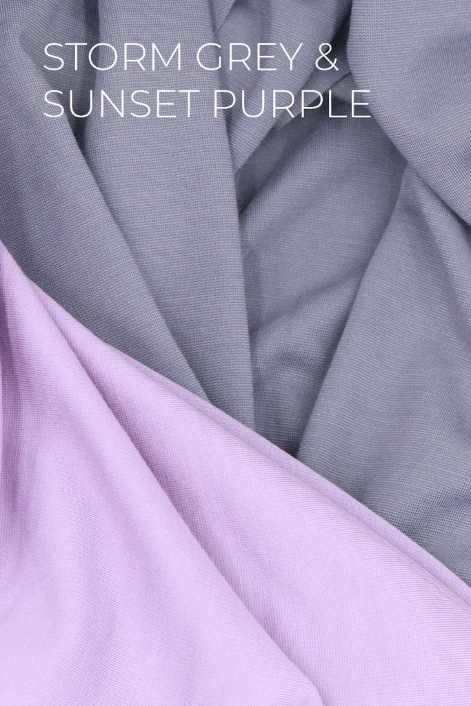 Blue Mountains Made To Order Clothing Dana Skirt Colour Pocket Grey and Purple by Honey & Rose