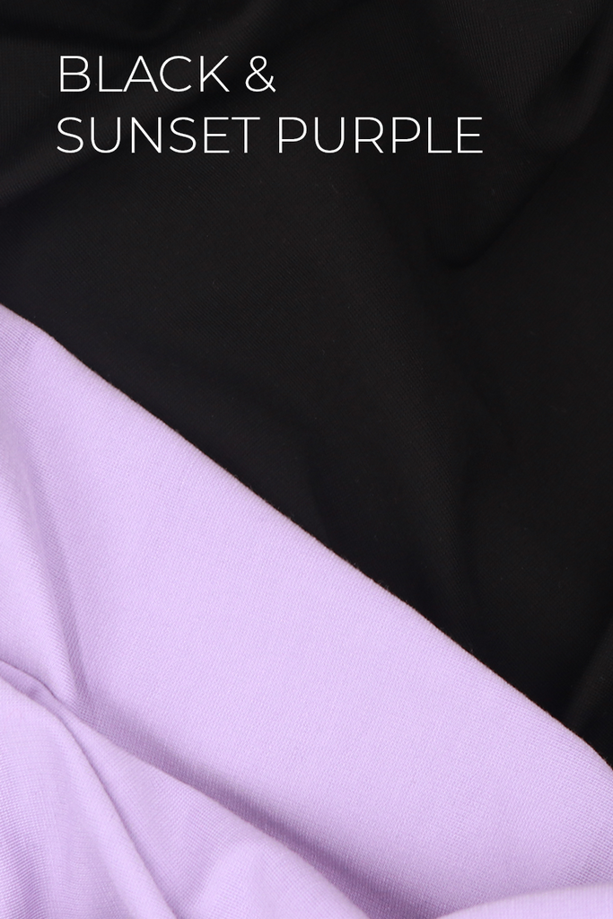 Blue Mountains Made To Order Clothing Dana Skirt Colour Pocket Black and Purple by Honey & Rose