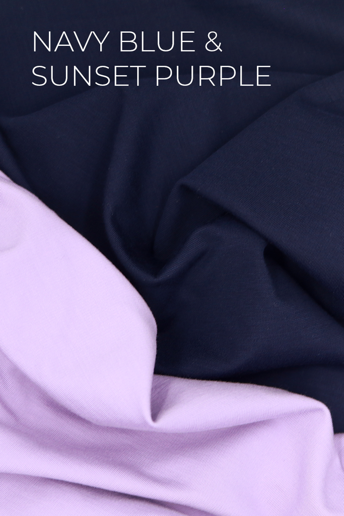 Blue Mountains Made To Order Clothing Olivia Pants Colour Pocket Navy Blue and Purple by Honey & Rose