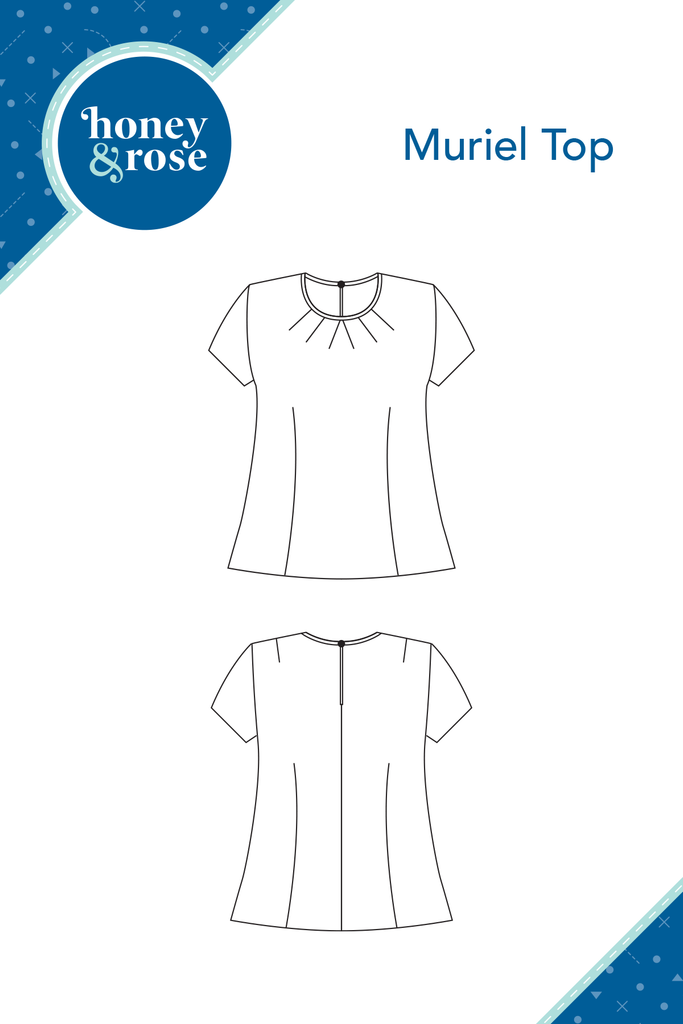 Muriel Top Womens PDF Sewing Patterns Line Drawing